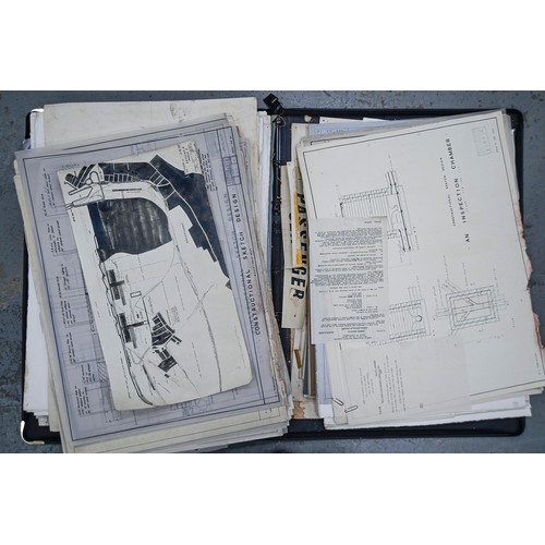 1015 - A quantity of architects blue prints, plans and drawings, including plan and elevation views for res... 