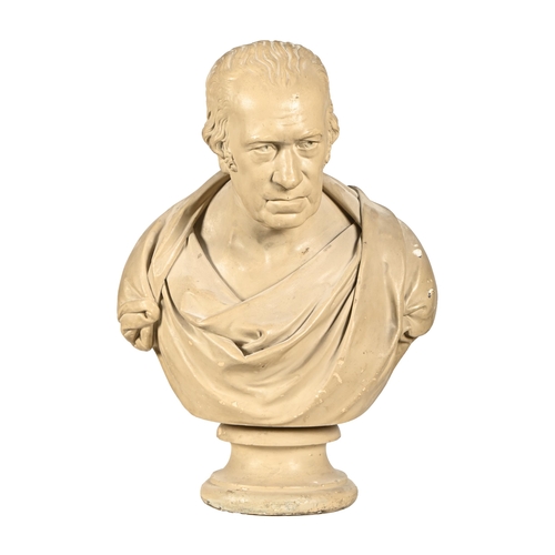 1016A - After Sir Francis Chantrey - Plaster portrait bust of James Watt, 62cm h