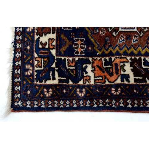 1026 - A Persian Yalameh and an Indian rug, 101 x 164cm and 291 x 84cm