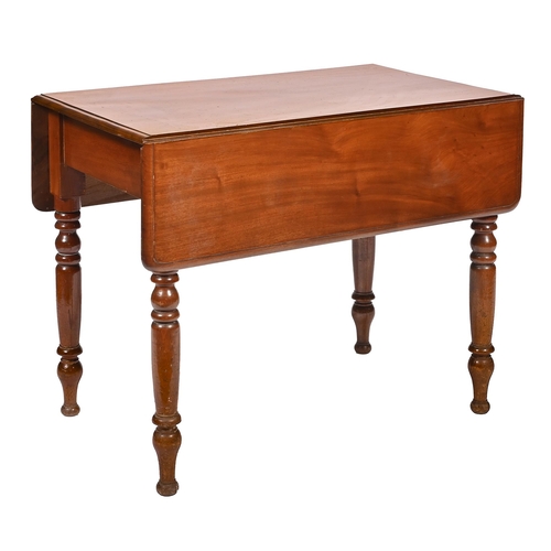 1106 - A mahogany Pembroke table, early 20th c, on turned legs, 75cm h, 95cm w