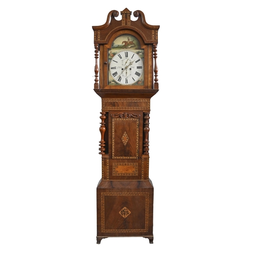 1128 - A Victorian inlaid mahogany and walnut eight day longcase clock,  the painted dial inscribed G Smith... 