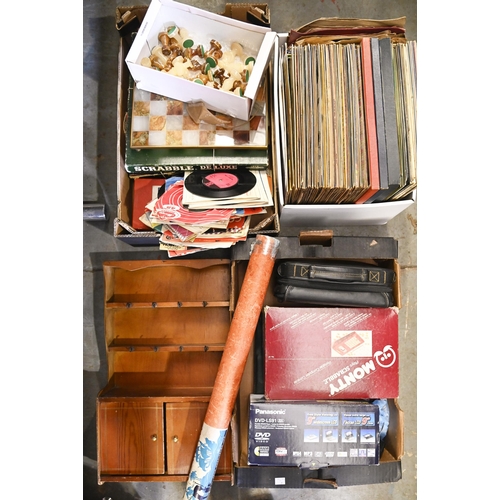 1270 - Miscellaneous LP records, computer games, a chess set, etc