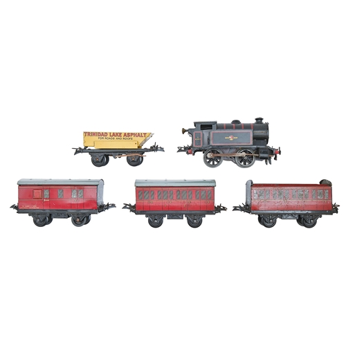 1315 - A Hornby O gauge clockwork tank locomotive and various Hornby rolling stock, mid 20th c... 