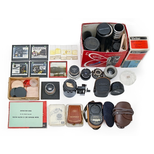 1317 - Miscellaneous camera and other lenses and light meters, etc