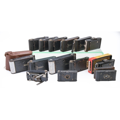 1318 - Miscellaneous folding cameras, 1920s-1950s, various manufacturers, including Kodak Six20 folding Bro... 