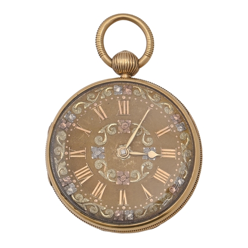 146 - An English 18ct gold fusee lever watch, J T & J Ollivant Manchester 6748/DETACHED LEVER, with en... 