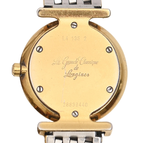 191 - A Longines stainless steel and gold plated lady's wristwatch, Le Grande Classique, quartz movement, ... 