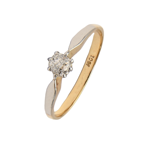 201 - A diamond ring, in gold marked 18ct, 2.3g, size N