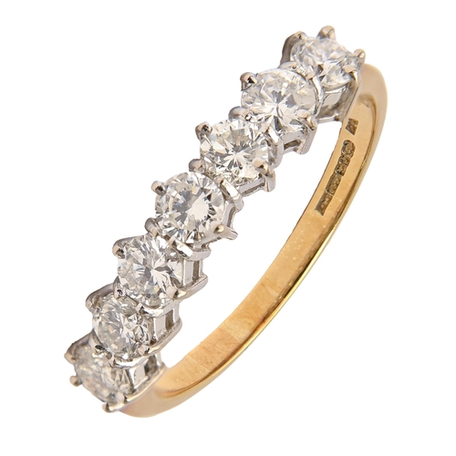 203 - A diamond ring, with round brilliant cut diamonds, in 18ct gold, 3.2g, size P