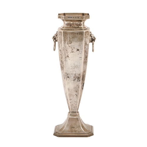 286 - A George V silver vase, 18.5cm h, by S Blanckensee & Son Ltd, Birmingham 1931, loaded... 