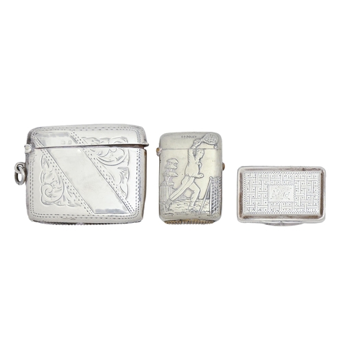 294 - A William IV silver vinaigrette, with plain grille, 41mm l, maker TS, Birmingham 1830, an unusual la... 