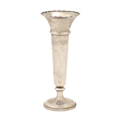 329 - A George V silver vase, 27cm h, by Fattorini & Sons Ltd, Birmingham 1914, loaded... 