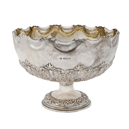 350 - An Edwardian silver rose bowl, stamped with bands of foliage, 13.5cm h, by Fenton Brothers Ltd, Shef... 