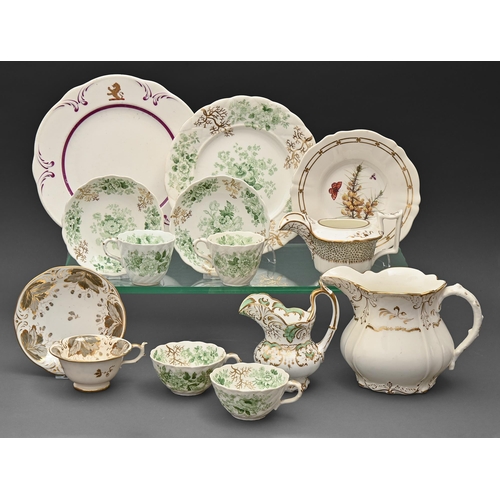 470 - Miscellaneous Rockingham teaware, plates and a jug, 1830-1842, various shapes and set patterns, incl... 