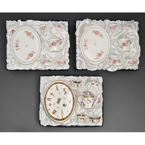 529 - Three Royal Crown Derby miniature tea services, early 21st c, including Treasures of Childhood, each... 