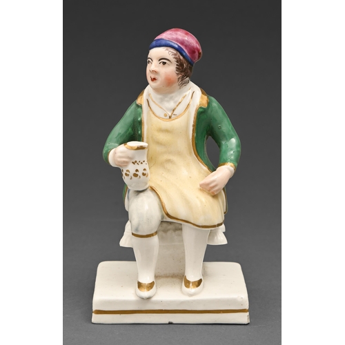 541 - A Staffordshire porcelain figure of Souter Johnnie, c1840, 11.5cm h