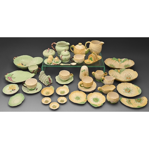 565 - Miscellaneous Carlton moulded and painted Australian floral and other naturalistic ware with yellow ... 