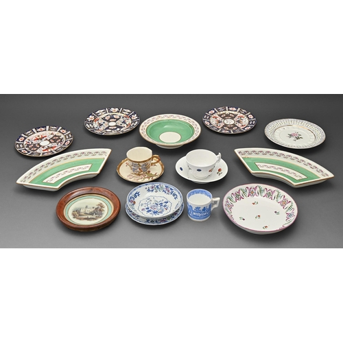 587 - Miscellaneous English porcelain, including Royal Worcester and a stone china small plate, early 19th... 