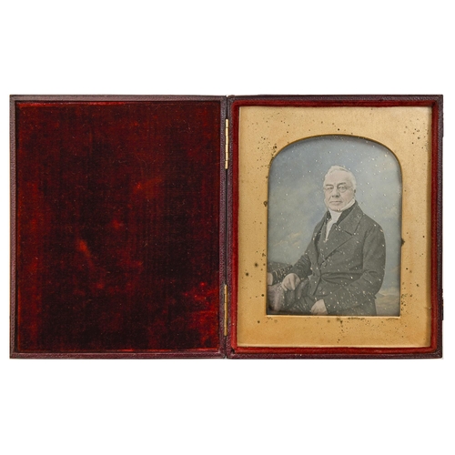 672 - John Jabez Edwin Mayall (1813-1901) - Portrait of a Man, quarter plate (95 x 75mm) daguerreotype, ar... 