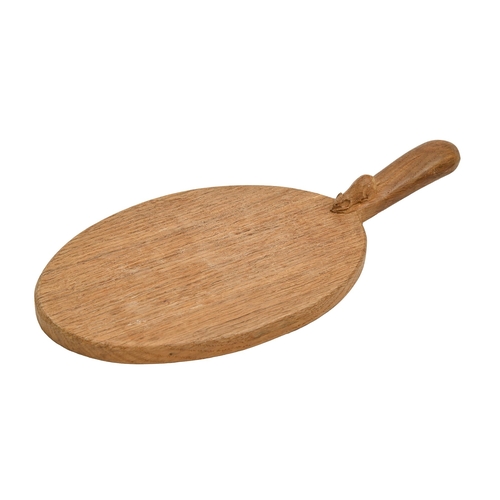 717 - A Mouseman oak cheese board, 37.5cm l