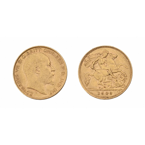 72 - Gold coin. Half sovereign 1909