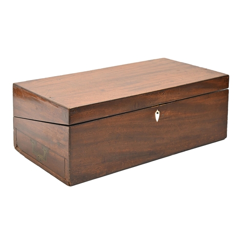 740 - A Victorian mahogany writing box, with fitted interior, 47.5cm l