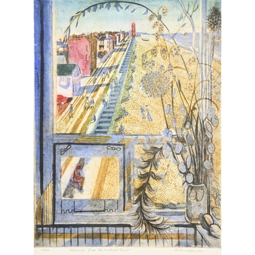 920 - Richard Bawden (b. 1936) - Aldeburgh from the Lookout Tower, signed, titled and numbered 10/85 in pe... 