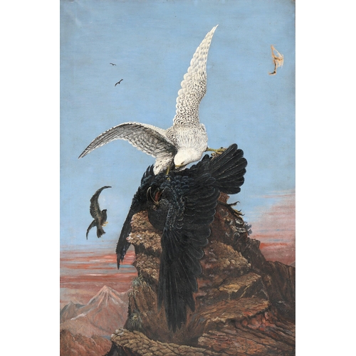 924 - E.L. Milford, late 19th c - Lucifer, signed, titled and dated 1887, oil on canvas, 138 x 92cm... 