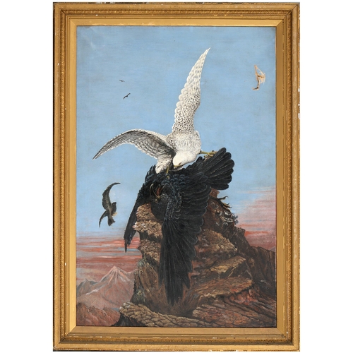 924 - E.L. Milford, late 19th c - Lucifer, signed, titled and dated 1887, oil on canvas, 138 x 92cm... 