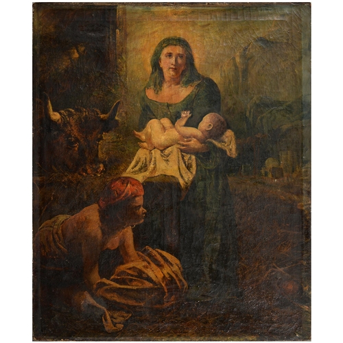 939 - Italian School, 19th c - Madonna and Child, oil on canvas, 130 x 107cm