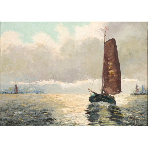 941 - Vegt, Dutch Maritime Artist, early-mid 20th c - Schooners at Sea, signed, oil on canvas, 49 x 69cm... 