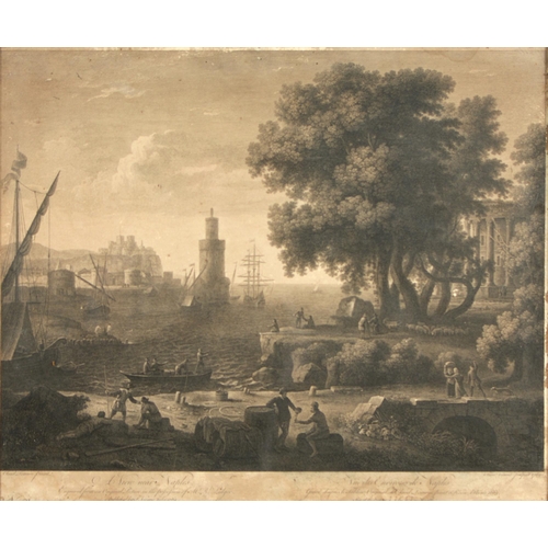 943 - Old Master Print. François Vivares (1709-1780) after Claude Lorrain (1600-1682) - A View near... 