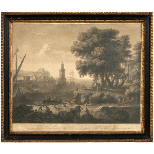 943 - Old Master Print. François Vivares (1709-1780) after Claude Lorrain (1600-1682) - A View near... 