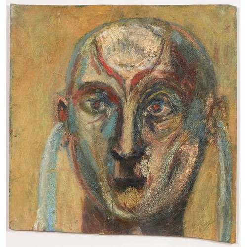 954 - Ivan Zadok Bray (b. 1967) - Study of a Head, inscribed to verso, oil on card, 30.5 x 29.5cm, Goldfis... 