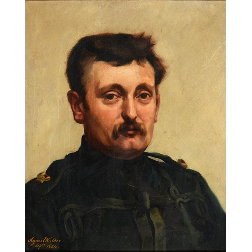 960 - Agnes E. Walker (fl. 1884-1900) - Portrait of a Victorian Major, bust-length, wearing his army unifo... 