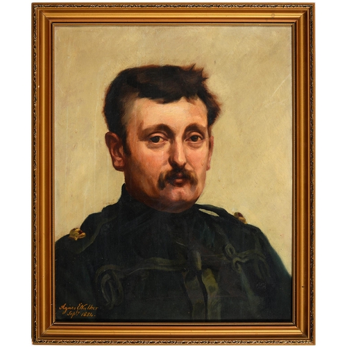 960 - Agnes E. Walker (fl. 1884-1900) - Portrait of a Victorian Major, bust-length, wearing his army unifo... 