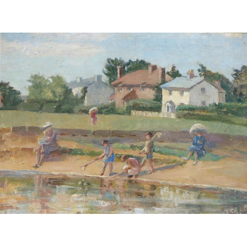 964 - Manner of Campbell Archibald Mellon - An Indian Summer, oil, 26.5 x 36.5cm