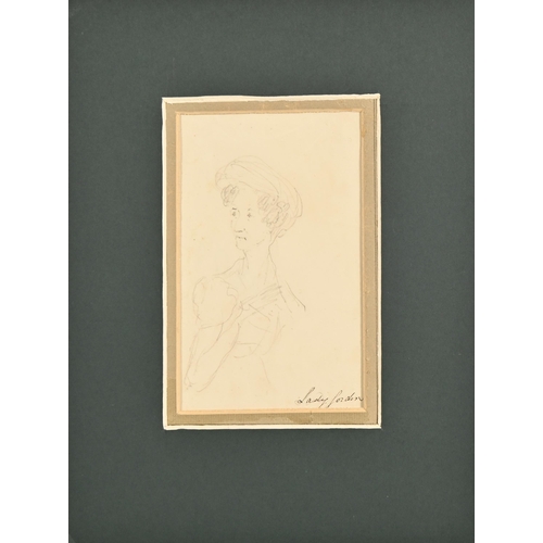 992 - English School, early 19th c - Portrait sketch of Lady Gordon (née Julia Bennet), half-l... 