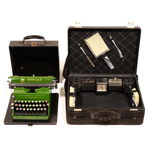 103 - An Art Deco chromium plated dressing case, and typewriter