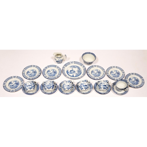 95 - A Wood & Sons chinoiserie blue printed earthenware Yuan pattern  tea service (39)... 