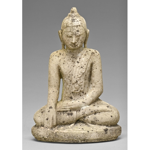 340 - A South East Asian marble sculpture of Buddha, 20th c, 41cm h