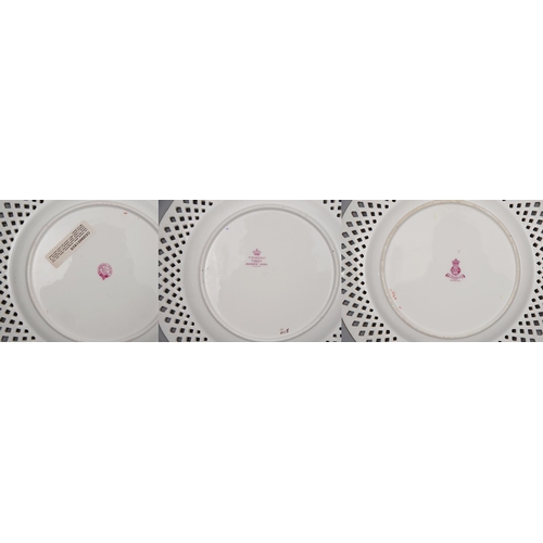 542 - Eight Minton dessert plates painted with Landseer subjects, 1871, 1877 and circa, each with a differ... 