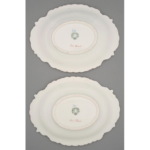 543 - A pair of Copeland & Garrett dessert dishes, c1840, painted with views of Loch Lomond and Loch K... 