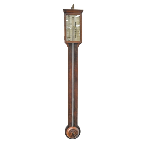 A Scottish Victorian mahogany and fruitwood cistern barometer, C Altria ...