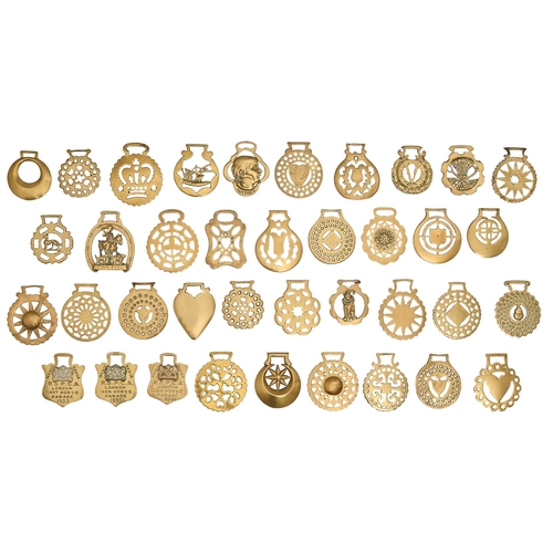 935 - Thirty-eight horse brasses,  mainly Victorian and early 20th c,  including RSPCA London Cart Horse 1... 