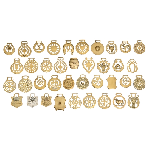 939 - Thirty-eight horse brasses,  mainly Victorian and early 20th c,  including RSPCA London Cart Horse 1... 