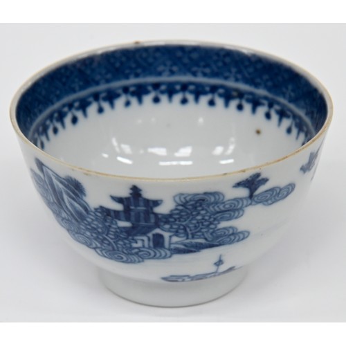 114 - Eleven Chinese blue and white export porcelain coffee and other cups and saucers, 18th and early 19t... 