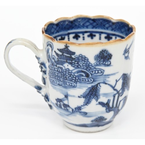 114 - Eleven Chinese blue and white export porcelain coffee and other cups and saucers, 18th and early 19t... 