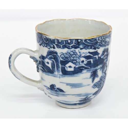 114 - Eleven Chinese blue and white export porcelain coffee and other cups and saucers, 18th and early 19t... 