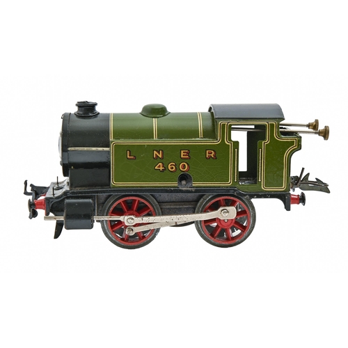 855 - A Hornby 'O' gauge clockwork M3 tank locomotive in unusually good condition, with green card label, ... 